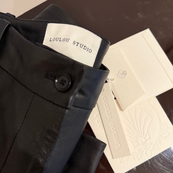 Loulou Studio - Loulou de Saison Cobe Black Leather Pants Size XS NWT - Picture 11 of 13